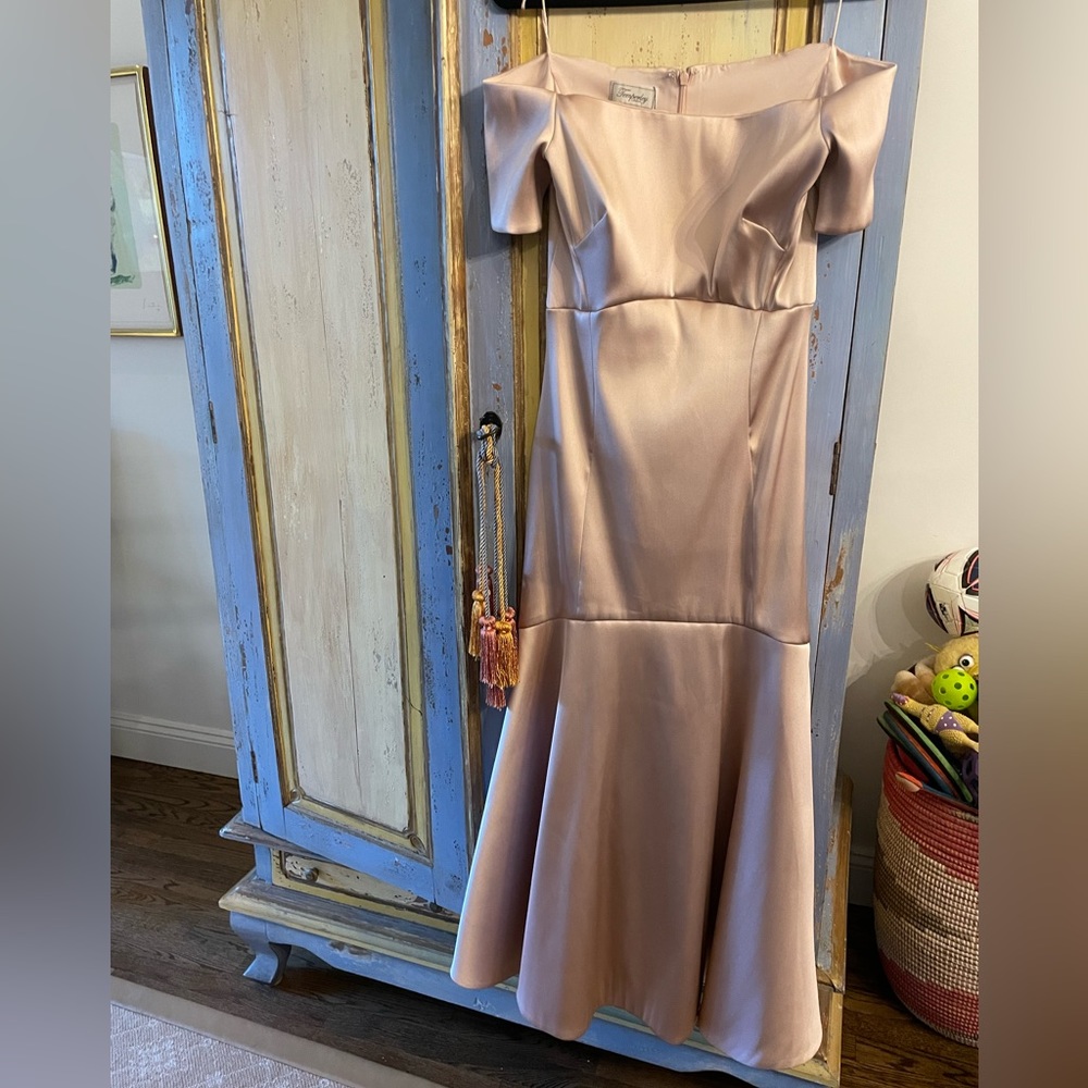 Temperley of London pale pink off the shoulder midi dress